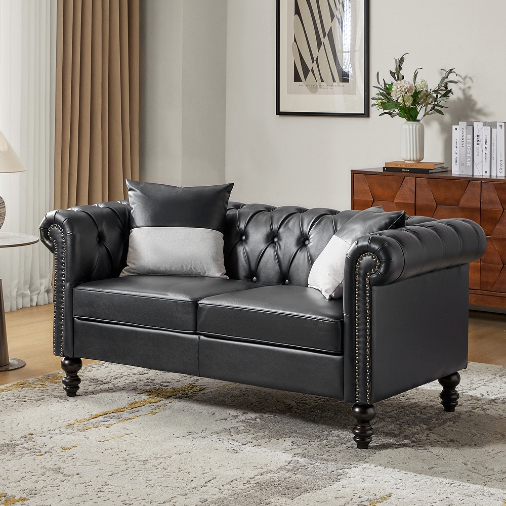 Black Mid-Century Modern, Rolled Arms Sofas - Bed Bath & Beyond